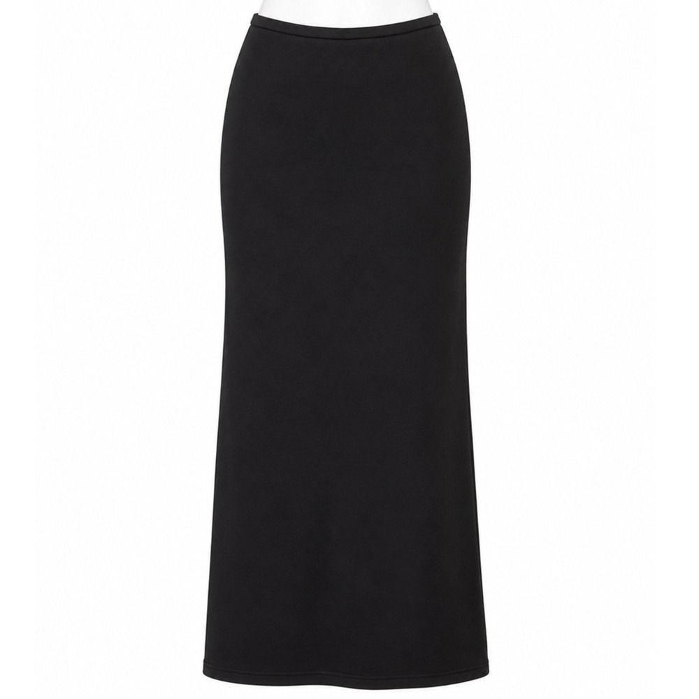 Laura Scott Black Midi A-Line Skirt Size 12 Lined Career Professional Minimalist
